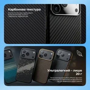 Фото: Чохол Proove for iPhone 16 Pro Max - Carbon Slim with Magnetic Ring Glowrise (PCCSIP16PM52) № 6 | KTC