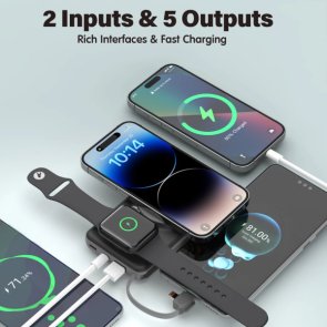 Батарея універсальна Choetech B695 Magnetic Wireless 10000mAh 22.5W Black (B695-BK)