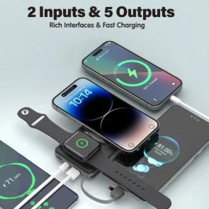 Фото: Батарея універсальна Choetech B695 Magnetic Wireless 10000mAh 22.5W Black (B695-BK) № 6 | KTC