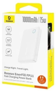 Батарея універсальна Baseus EnerFill FP11 10000mAh 15W White (P1008210C213-00)