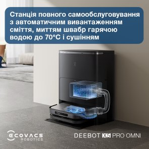 Робот-пилосос ECOVACS DEEBOT Ozmo X5 Pro Omni DDX39 Black (X5PRO OMNI DDX39 BL)