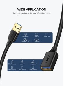 Кабель UGREEN US129 AM / AF 2m Black (UGR-10373)