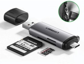 Кардрідер UGREEN CM185 USB-C/USB-A Gray (UGR-50706)