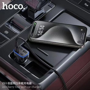 Автомобільний зарядний пристрій Hoco Z63 Barry 3.1A Black (6942007666206)