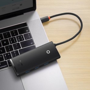 Хаб USB Type-C Baseus Lite Series 5-Port, 3xUSB/Type-C/HDMI, Black