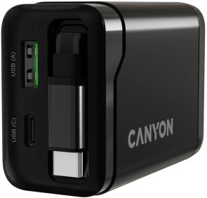 Зарядний пристрій Canyon OnCharge 65RC GaN 65W Black (CNS-CURC65ACB)