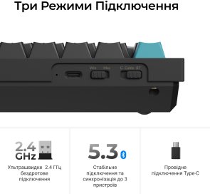 Клавіатура Keychron Q1 Ultra Keychron Red Switch RGB Black (Q1U-M1-UA)