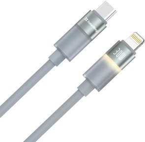 Кабель ColorWay warm light 30W Type-C / Lightning 1m Grey (CW-CBPDCL092-GR)