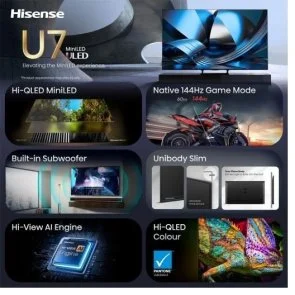 Фото: Телевізор ULED MiniLED Hisense 85U7SE (Smart TV, Wi-Fi, 3840x2160) № 2 | KTC
