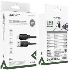 Кабель Acefast C16-02 12W AM / Lightning 1.2m Black (6974316286202)