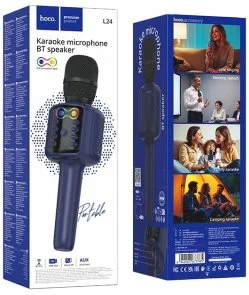 Фото: Мікрофон Hoco L24 Shine Karaoke Microphone Bluetooth Blue (6942007673785) № 3 | KTC