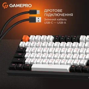 Фото: Клавіатура GamePro MK160 V2 Warden QLAB Sakura ENG/UKR USB Black (MK160-V2-B-QS) № 14 | KTC