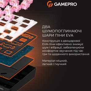 Клавіатура GamePro MK130 V2 Infinity QLAB Sakura ENG/UKR Black (MK130-V2-B-QS)