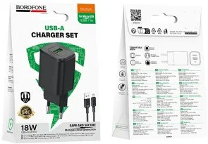 Фото: Зарядний пристрій BOROFONE BAS82A Star 18W Black with AM / MicroUSB (6941991126727) № 3 | KTC