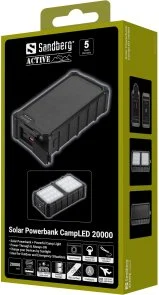 Фото: Батарея універсальна Sandberg Solar Powerbank CampLED 20000mAh 22.5W Black (421-24) № 8 | KTC