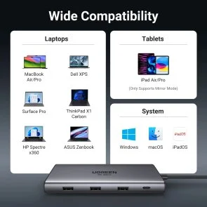 Фото: USB-хаб UGREEN CM639 10in1 Grey (15534) № 6 | KTC