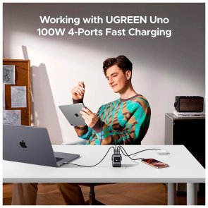 Зарядний пристрій UGREEN X688 GaN 100W Grey (45515B)