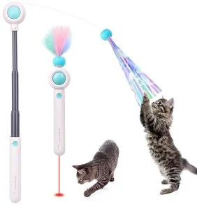 Фото: Інтерактивна висувна вудочка для котів з лазером Me&Pet Блакитна (PG-CT053B) № 4 | KTC