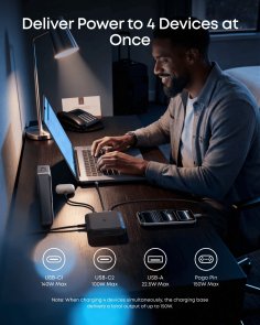 Зарядний пристрій Anker Charging Base for Anker Prime 150W Pogo pin Black (A1903G11)