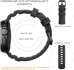 Фото: Ремінець Nomad for Apple Watch 46mm/49mm - Rocky Point Band Black Titanium Hardware Storm (NM014803858) № 10 | KTC