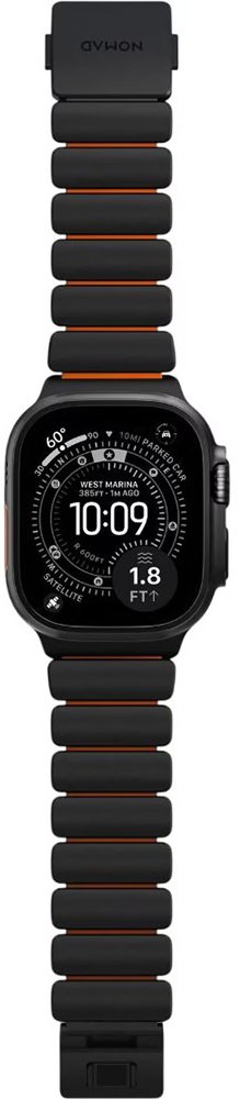 Ремінець Nomad for Apple Watch 46/49mm - Stratos Black Hardware Ultra Orange (NM011116858)