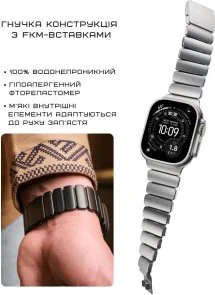 Фото: Ремінець Nomad for Apple Watch 46/49mm - Stratos Natural Hardware Black (NM014421858) № 9 | KTC