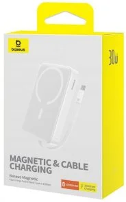 Фото: Батарея універсальна Baseus Magnetic Mini 30W 10000mAh White (P1002210B223-00) № 6 | KTC