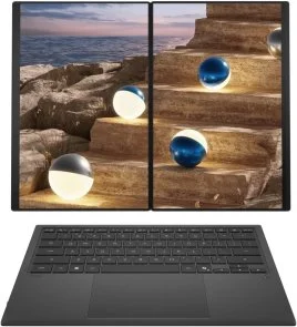 Фото: Ноутбук ASUS Zenbook Duo UX8407AA-SN604W Moher Gray - 14" OLED 144 Гц / Intel Core Ultra X9 / 378H / DDR5 32 ГБ / PCI-E SSD 2 ТБ / Intel Arc graphics № 2 | KTC