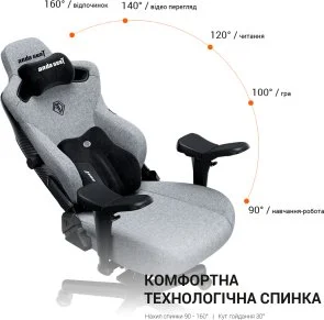 Фото: Крісло Anda Seat Kaiser 3 Pro XL Fabric Dark Gray (AD12YDC-XL-01-GB-CF-G02) № 25 | KTC