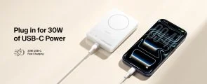 Фото: Батарея універсальна Belkin BoostCharge Slim Magnetic 10000mAh 30W Qi2 15W with Kickstad White (BPD016HQWH) № 9 | KTC
