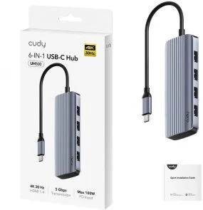 Фото: USB-хаб Cudy 6in1 UH500 Silver № 4 | KTC