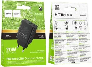 Фото: Зарядний пристрій Hoco CS94A Leader PD QC3.0 20W Black (6942007671101) № 7 | KTC