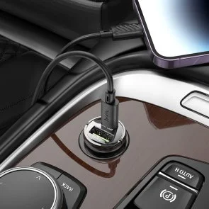 Фото: Автомобільний зарядний пристрій Hoco Z53A Vision QC3.0 PD 30W Transparent Black (6942007611305) № 5 | KTC