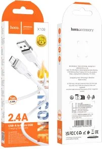 Фото: Кабель Hoco X109 Energy 2.4A AM / MicroUSB 1m White (6942007636230) № 4 | KTC