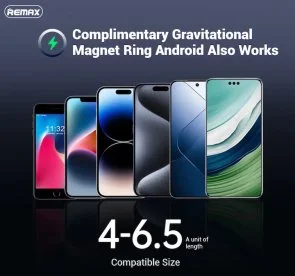 Фото: Кріплення для мобільного телефону Remax MagSafe Magnetic 15W Wireless Charging Car Mount RM-C01 Black (6954851236337) № 9 | KTC
