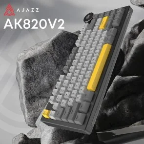 Фото: Клавіатура Ajazz AK820 V2 White Peach Switch WL/BT/USB Black/Grey/Yellow (AK820-V2-WP-BGY) № 5 | KTC
