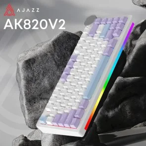 Фото: Клавіатура Ajazz AK820 V2 Coconut Flake Switch WL/BT/USB Purple/White/Blue (AK820-V2-CF-PWB) № 5 | KTC