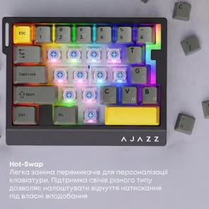 Фото: Клавіатура Ajazz AK029 Ice lsland Magnetic Switch USB Black (AK029-I-BY) № 14 | KTC