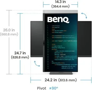 Фото: Монітор BenQ RD270Q (9H.LPCLM.MBE) - 27" IPS / 2560×1440 / 144 Гц / AMD FreeSync / Pivot / HAS № 11 | KTC