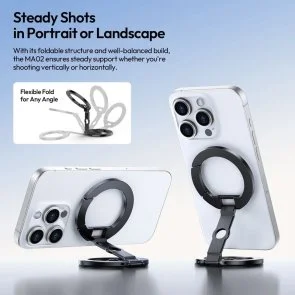 Фото: Універсальний тримач Ulanzi MA02 MagLock Dual Magnetic Phone Stand Black (M067) № 10 | KTC