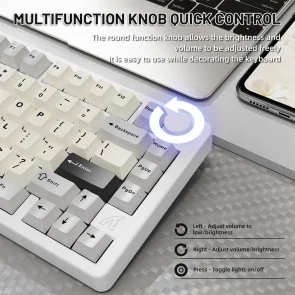 Фото: Клавіатура Attack Shark X86 Matcha Switch ENG/UKR WL/BT/USB Starlight White (X86SW_AS) № 4 | KTC