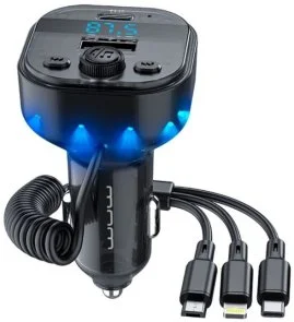 Фото: FM-Трансмітер + АЗП WUW C219 15W Black (WUW-C219) № 2 | KTC