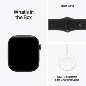 Фото: Смарт годинник Apple Watch 12 GPS 42mm - Black Aluminium Case with Black Sport Band - M/L (MJEC4) № 8 | KTC