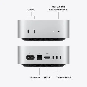 Фото: Персональний комп'ютер Apple Mac mini M5 Pro 16GPU (MHQN4) - Apple M5 Pro / 24 ГБ / PCI-E SSD 512 ГБ / Apple / Apple M5 Pro 16-core GPU, UMA / 155 Вт № 4 | KTC