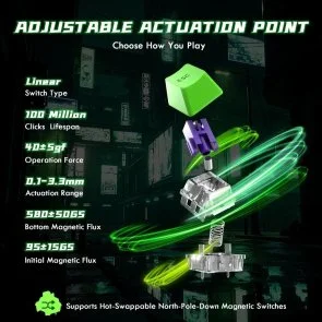 Фото: Клавіатура Attack Shark R85 HE Magnetic Switch Green Black (R85HEGRN_AS) № 4 | KTC