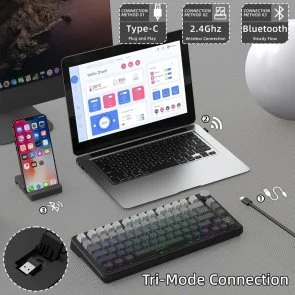 Фото: Клавіатура Attack Shark X85 Pro ENG/UKR WL/BT/USB Moonlit Night (X85PROMN_AS) № 8 | KTC