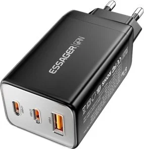 Фото: Зарядний пристрій Essager Ranges GaN 67W Black (ECT67W-LJB01-Z) № 3 | KTC
