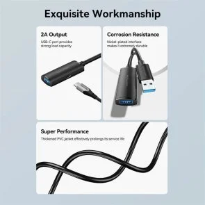 Фото: Кабель Vention USB 3.0 AM / AF 5m Active Black (CBMBJ) № 4 | KTC