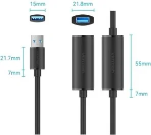 Фото: Кабель Vention USB 3.0 AM / AF 10m Active Black (CBMBL) № 3 | KTC