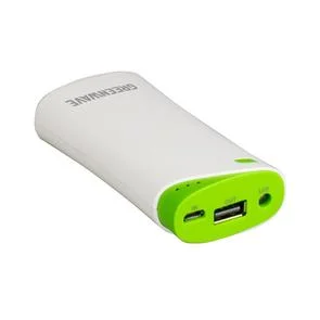 Фото: Батарея універсальна Greenwawe Power Bank Bamboo-2 5200 mAh біла/зелена № 3 | KTC